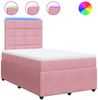 vidaXL Boxspringbett mit Matratze Rosa 120x190 cm Samt 3294591 Bild 2