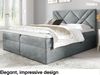 MEBLINI Boxspringbett BARDO 140x200 cm mit Bettkasten – H4/Hellgrau Samt Polsterbett - Gepolstert Doppelbett mit Matratze und Topper - Polsterbett mit Stauraum - Bett mit Kopfteil – Stauraumbett Bild 3