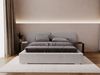 GRAINGOLD Palermo Doppelbett 180x200, mit modern Kopfteil, Bettkasten, Lattenrost, Geflechtstoff, Hellgrau Bild 3