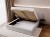 GRAINGOLD Palermo Doppelbett 180x200, mit modern Kopfteil, Bettkasten, Lattenrost, Geflechtstoff, Hellgrau Bild 5