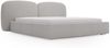 GRAINGOLD Palermo Doppelbett 180x200, mit modern Kopfteil, Bettkasten, Lattenrost, Geflechtstoff, Hellgrau Bild 2