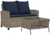 vidaXL Gartensofa 2-Sitzer mit Kissen & Tisch Grau Poly Rattan 4103852 Bild 2