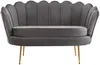 Vente-unique - DANDELION Sofa and armchair set SamtStoff Grau - B 73 cm75 cm x H 78 cm76,5 cm x L 124 cm78 cm Bild 4
