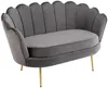 Vente-unique - DANDELION Sofa and armchair set SamtStoff Grau - B 73 cm75 cm x H 78 cm76,5 cm x L 124 cm78 cm Bild 3