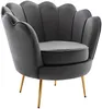 Vente-unique - DANDELION Sofa and armchair set SamtStoff Grau - B 73 cm75 cm x H 78 cm76,5 cm x L 124 cm78 cm Bild 5