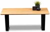 Couchtisch >Flo < Gestell Metall schwarz / Platte Wildeiche massiv - 110x45x30 (BxHxT) Bild 2