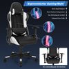 Gaming Stuhl Racing Style Drehstuhl mit Kopfstütze & Lendenkisse 90°-160° Verstellbarer Neigungswinkel Weiß Bild 5