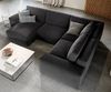Wohnlandschaft Lanzo 300x210 cm Mikrofaser Schwarz Recamiere variabel mit Hocker Bild 4