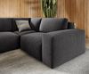 Wohnlandschaft Lanzo 300x210 cm Mikrofaser Schwarz Recamiere variabel mit Hocker Bild 5