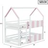 Merax Kinderbett, Etagenbett 90*200 cm, Hausförmiges Design mit erhöhten Sicherheitsgeländern. Das Obere Bett verfügt über Einen Lattenrost. Rosa Bild 4