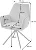 Mendler 'HWC-G67' Esszimmerstuhl mit Armlehne, drehbar mit Auto-Position, Creme-Beige, Schwarz Bild 4