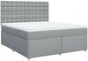 vidaXL Boxspringbett mit Matratze Hellgrau 180x200 cm Stoff 3291373 Bild 2