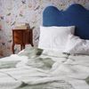 WoolOnly Wendedecke Wolldecke Plaid aus Norwegischer Wolle 130x200 cm (Ginkgo Moos Smoke) Bild 3