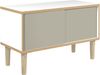 Poise Sideboard, Plywood, Schiebetüren in lichtgrau, 4 Füße aus Eiche, H 621 x B 1000 x 450 mm Bild 2