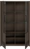 Forte EUFEMIUS Vitrine 120, moderner Vitrinenschrank mit dekorativer Fräsung, 2 Türen, Dunkelbraun|Schwarz Eiche Holzdekor, 116,5 cm breit x 172,7 cm hoch x 41,6 cm tief Bild 4