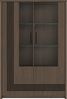 Forte EUFEMIUS Vitrine 120, moderner Vitrinenschrank mit dekorativer Fräsung, 2 Türen, Dunkelbraun|Schwarz Eiche Holzdekor, 116,5 cm breit x 172,7 cm hoch x 41,6 cm tief Bild 2