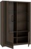 Forte EUFEMIUS Vitrine 120, moderner Vitrinenschrank mit dekorativer Fräsung, 2 Türen, Dunkelbraun|Schwarz Eiche Holzdekor, 116,5 cm breit x 172,7 cm hoch x 41,6 cm tief Bild 5