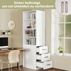 REDOM Hochschrank Regal mit Seitenschubladen (schmales Bücherregal, 1-St, Multifunktionales Möbelstück) mit höhenverstellbaren Fächern Bild 2