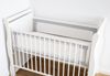 Loolay Bettnestchen GRAU Weiß Atmungsaktiv Netzstoff BETTUMRANDUNG für 140 x 70 o 120 x 60, (Klettverschluss, atmungsaktives Netz, 2 TLG. Neugeborene Baby Sprossen Bett Schutz), PREMIUM Geschenk für Eltern eines Neugeborenen! Bild 2