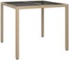 vidaXL Gartentisch Beige 90 x 90 x 75 cm Poly-Rattan 362536 Bild 2