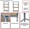 Schwerlastregal HWC-D67, Werkstattregal, 160x80x40cm Traglast bis 320kg mit 6x Aufbewahrungskorb HWC-C21 ~ schwarz Bild 2