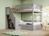 Merax Etagenbett 90*200 cm Kinderbett Jugendbett Aus Massivholz, Mit Hohem Sicherheitsgitter, Sicherheitsleiter mit Stauraum, Mit Stauschubladen, Grau Bild 5