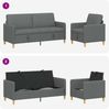 vidaXL Sofa Set mit Stauraum 2 pcs Dunkelgrau Polyester 3429205 Bild 3