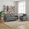 vidaXL Sofa Set mit Stauraum 2 pcs Dunkelgrau Polyester 3429205 Bild 1