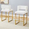 Barhocker in Weiß-Gold, 48 x 53,3 x 91,4 cm – gepolsterter Sitz aus PU mit Metallbeinen Bild 3