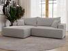 GRAINGOLD Ecksofa California, Sofa mit Schlaffunktion, Bettkasten, Eckcouch L-Form, Velour-Stoff, Hellgrau, Links Bild 3