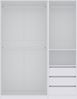 Marmex Möbel TRES SET H(B) offener Eckkleiderschrank, modulares Kleiderschrankset, eingelassener Eckkleiderschrank für Ankleidezimmer, laminierte Spanplatte, weiß, 111/110x206x51 cm Bild 4