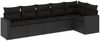 vidaXL 6-tlg. Garten-Sofagarnitur mit Kissen Schwarz Poly Rattan 3218975 Bild 2