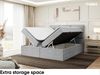 MEBLINI Boxspringbett KYLIAN 140x220 cm mit Bettkasten - H3/Grau Webstoff Polsterbett - Doppelbett mit Topper & Taschenfederkern-Matratze Bild 5