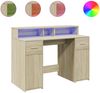 vidaXL LED-Schreibtisch Sonoma-Eiche 120x55x91 cm Holzwerkstoff 3309413 Bild 2