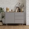Kommode Velina Grau 100 x 82 cm mit 3 Schubladen und 1 Tür Vicco Bild 3