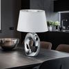 Design Tischleuchte, Keramik, silber-weiß, H 33 cm Bild 2