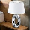 Design Tischleuchte, Keramik, silber-weiß, H 33 cm Bild 3