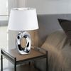 Design Tischleuchte, Keramik, silber-weiß, H 33 cm Bild 4