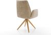 Esszimmerstuhl Zoa-Flex Mikrofaser Beige Vintage Holzgestell kantig Natur Taschenfederkern Bild 5