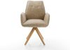 Esszimmerstuhl Zoa-Flex Mikrofaser Beige Vintage Holzgestell kantig Natur Taschenfederkern Bild 2