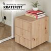 bümö lite Rollcontainer mit Schubladen, Container aus Holz in graphit - Rollwagen für's Büro als Schreibtisch Unterschrank, Bürocontainer od. Schreibtischcontainer mit Seitengriff, LC30-G-G-GL Bild 3