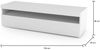 Dmora TV-Schrank Adelicia, niedriges Wohnzimmer-Sideboard, Fernsehständer-Basis, 100 % Made in Italy, 130 x 45 x 36 cm, glänzendes Weiß, Bild 3
