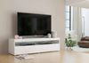 Dmora TV-Schrank Adelicia, niedriges Wohnzimmer-Sideboard, Fernsehständer-Basis, 100 % Made in Italy, 130 x 45 x 36 cm, glänzendes Weiß, Bild 2