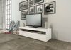 Dmora TV-Schrank Adelicia, niedriges Wohnzimmer-Sideboard, Fernsehständer-Basis, 100 % Made in Italy, 130 x 45 x 36 cm, glänzendes Weiß, Bild 4