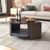 Couchtisch 96,5 x 63 x 40 cm mit Ablagefach, Marmoroptik Schwarz & Walnussmaserung, Spanplatte Bild 5