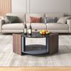 Couchtisch 96,5 x 63 x 40 cm mit Ablagefach, Marmoroptik Schwarz & Walnussmaserung, Spanplatte Bild 2