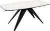 Esstisch Fuzrikt 160 mit Einlegeplatte, Beine aus Stahl (Farbe: Schwarz / Bianco Marmor) Bild 3