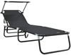 vidaXL Klappbare Sonnenliege Schwarz 190 x 57 x 81 cm Oxford 42003129 Bild 2