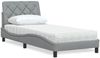 vidaXL Bett mit Matratze Hellgrau 90x200 cm Stoff 3310713 Bild 1