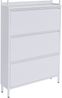 Schuhschrank HWC-O86, Schuhregal Schuhkipper, 3 Kippfächer Ablage Haken Metall 201x80x20cm ~ weiß Bild 5